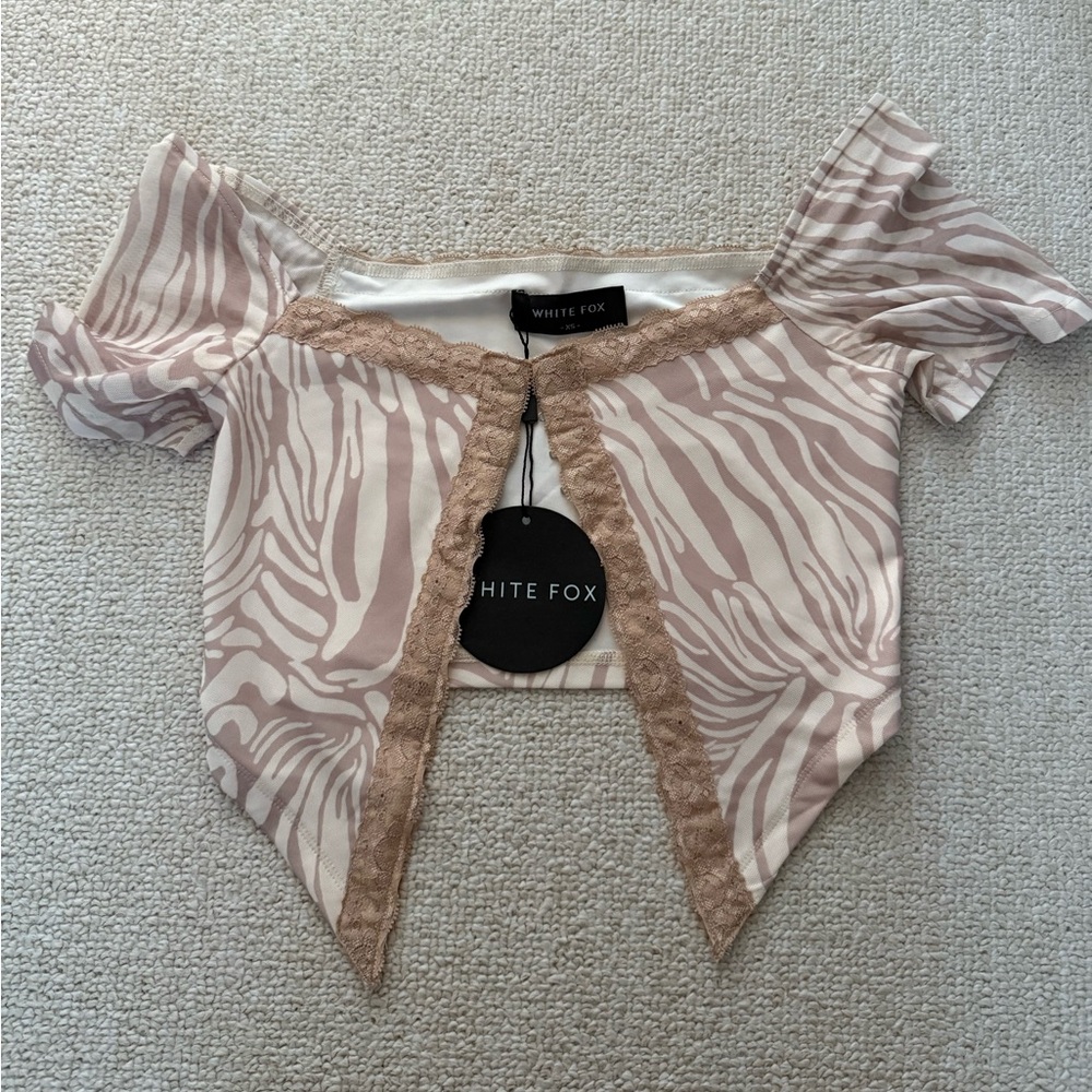 White Fox Boutique Blush Zebra Print Blouse